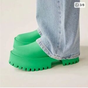 Bright Green Slide Sandals